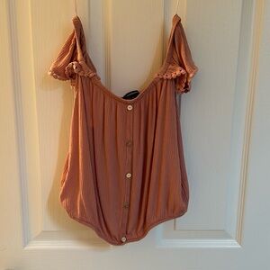 Pink off-the-shoulder crop